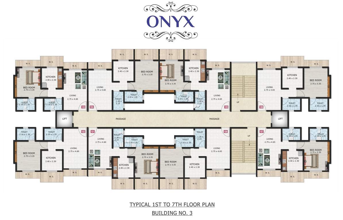  vishwajeet precious Building No 3 Cluster Plan from 1st to 7th Floor
