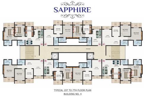  vishwajeet-precious Building No 4 Cluster Plan from 1st to 7th Floor
