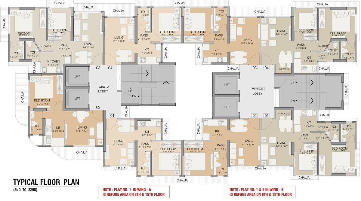 pride Ruparel Pride Cluster Plan from 2nd to 22th Floor