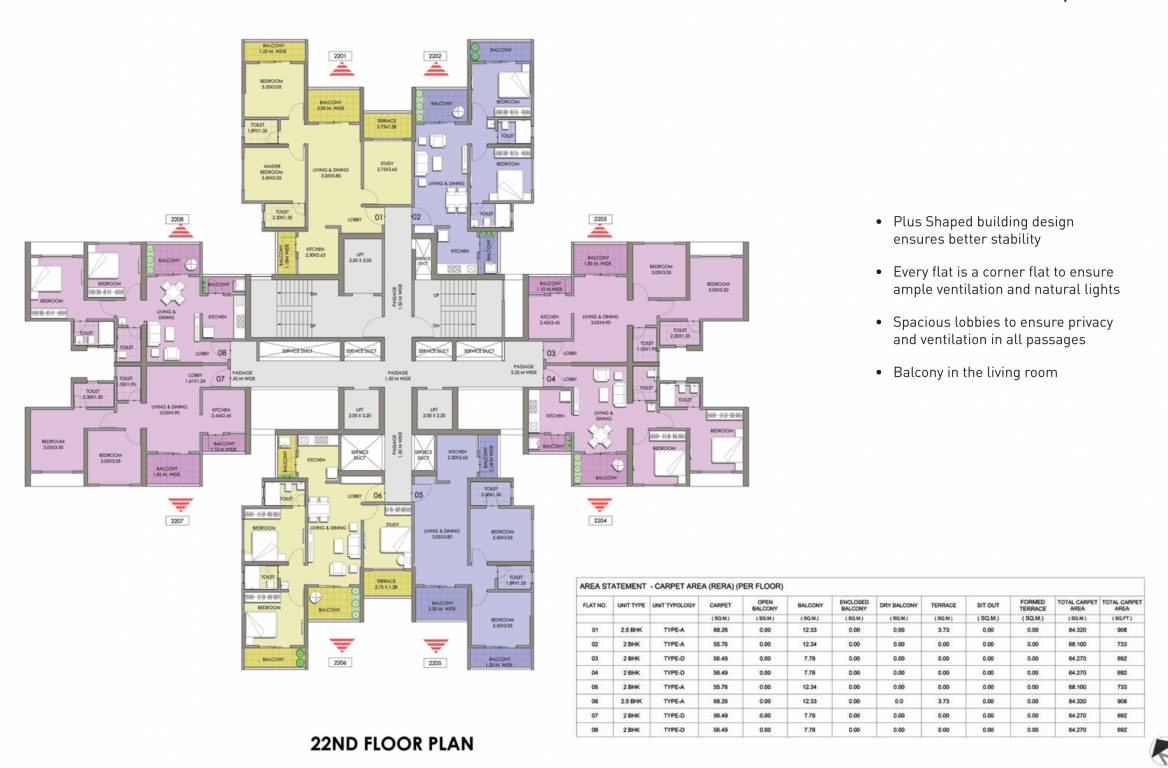 abitante fiore phase 2a Tower C, D Cluster Plan for 22th Floor