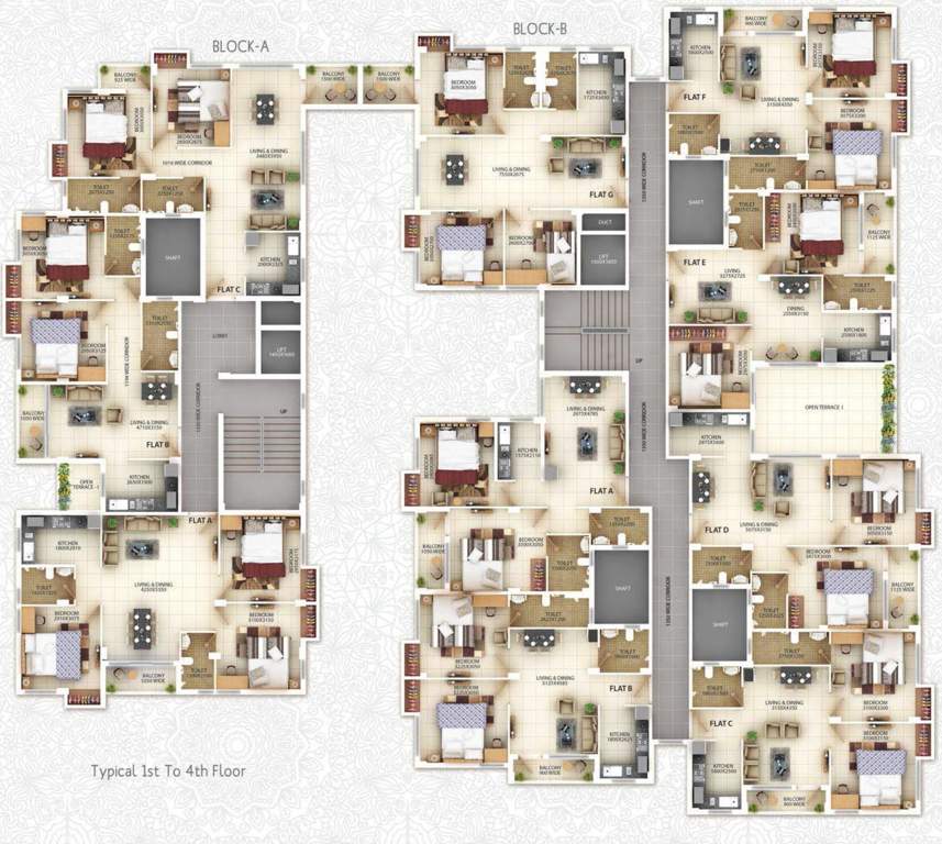  nivriti Block A & Block B Typical Cluster Plan