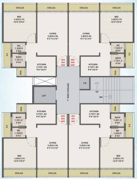  ganesh Shree Ganesh Cluster Plan from 3rd to 6th Floor