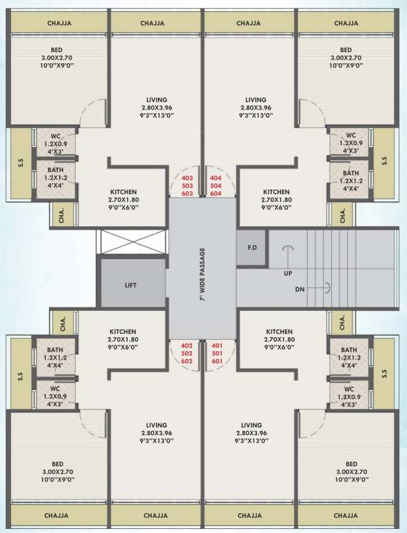  ganesh Shree Ganesh Cluster Plan from 3rd to 6th Floor