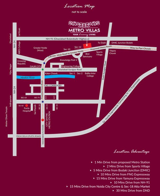  siddhi metro villas Location Plan