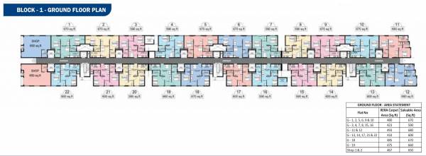  arun-excello-urmika Block No 1 Ground Cluster Plan