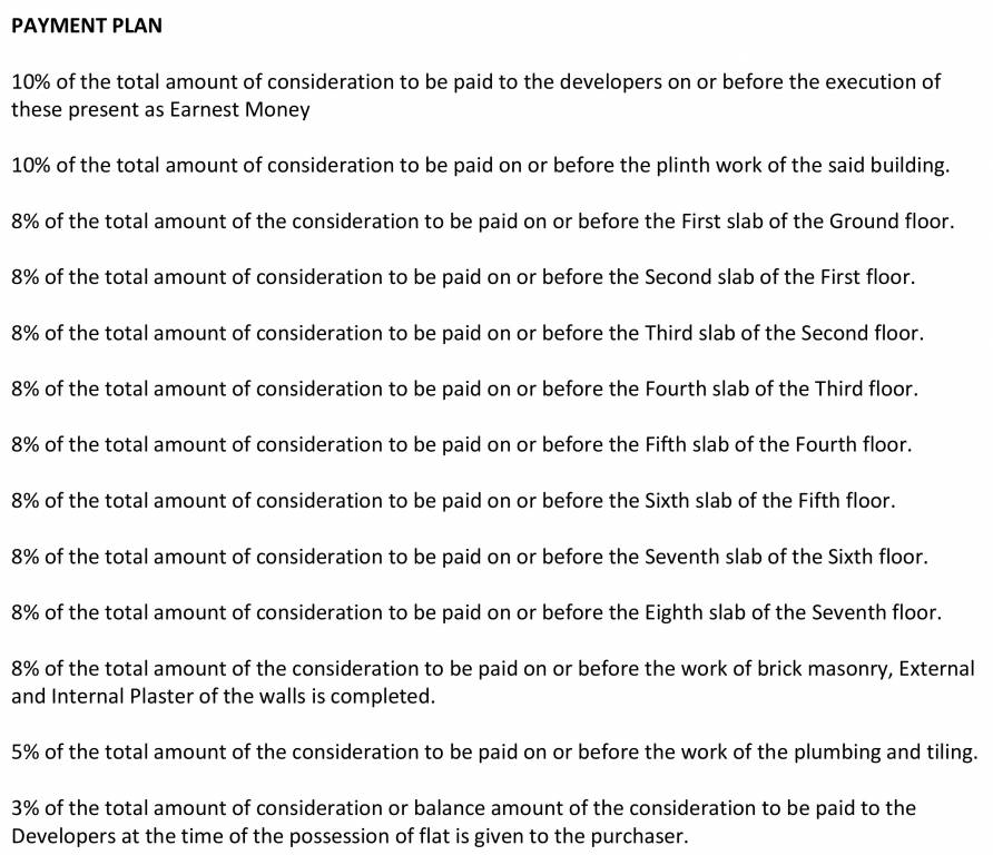 aangan-phase-i Construction Linked Payment (CLP) Payment Plan