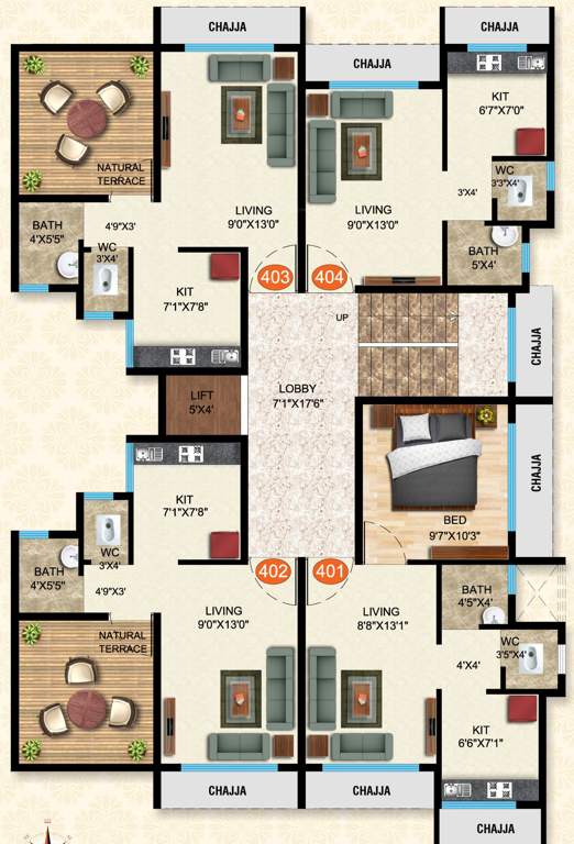  shree sai 4th Floor Shree Sai Cluster Plan