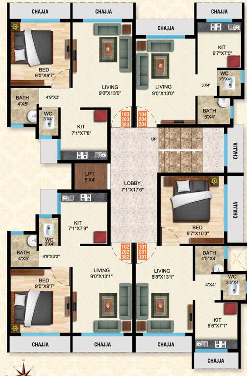  shree sai Shree Sai Cluster Plan from 1st to 3rd Floor