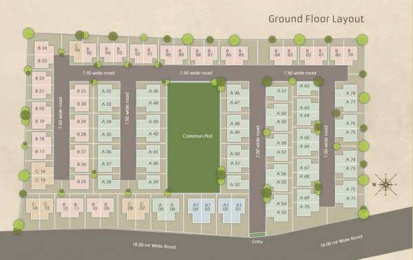  bunglows Layout Plan