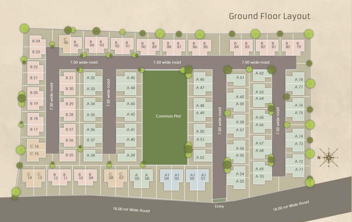  bunglows Layout Plan