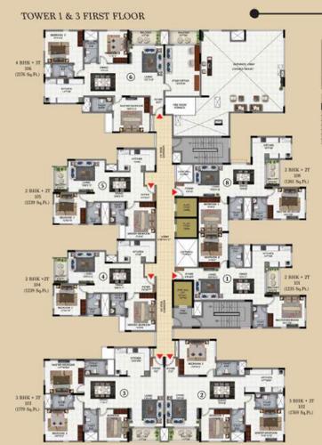 Tower 1 And Tower 3 Cluster Plan sattva-exotic Tower 1 And Tower 3 Cluster Plan