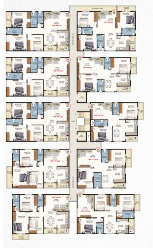  sai-nandana-grandeur Cluster Plan for Typical Floor