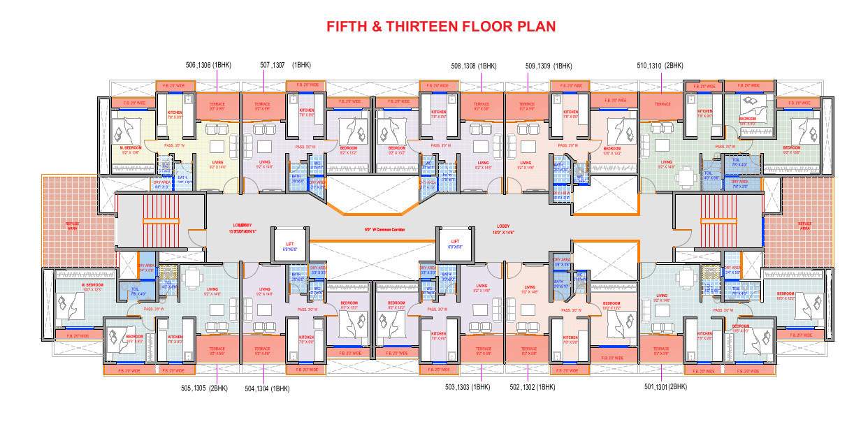  shashikala enclave Shashikala Enclave Cluster Plan from 5th & 13th Floor