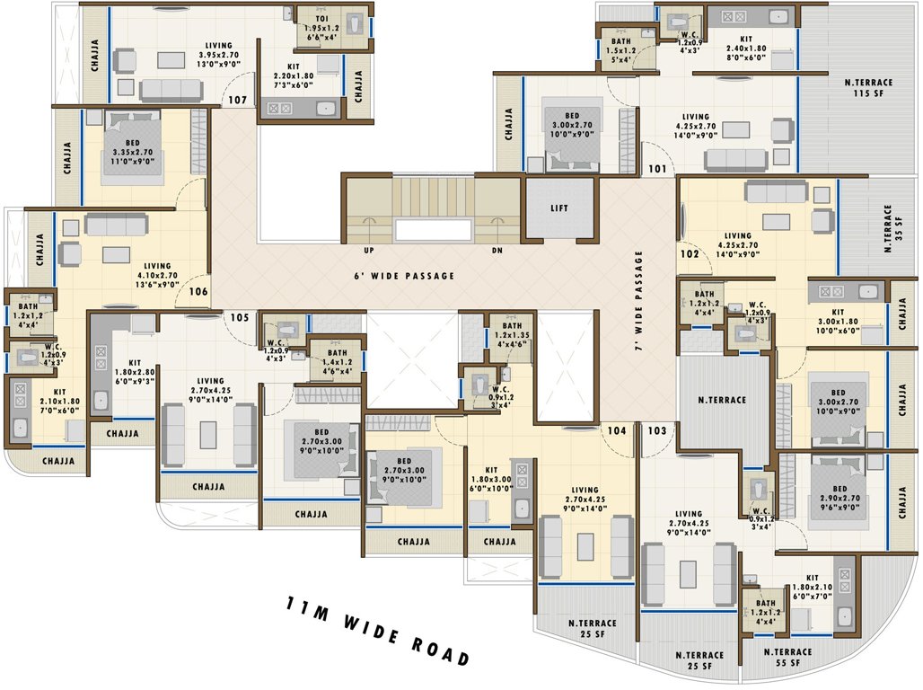  vaishnavi pride Vaishnavi Pride Cluster Plan for 1st Floor