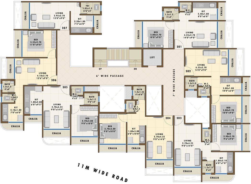 vaishnavi pride Vaishnavi Pride Cluster Plan for 3rd Floor