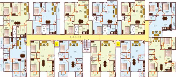  crystal Cluster Plan from 1st to 3rd Floor
