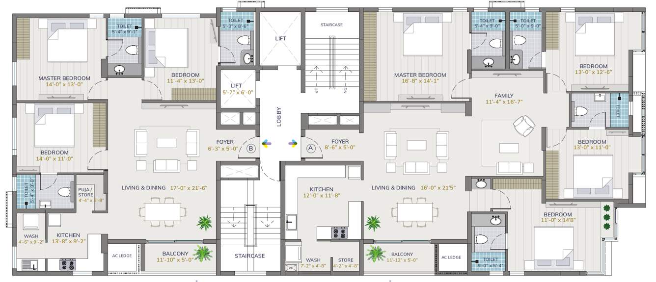  vihaana Vihaana Typical Floor Plan from 1st to 12th Floor