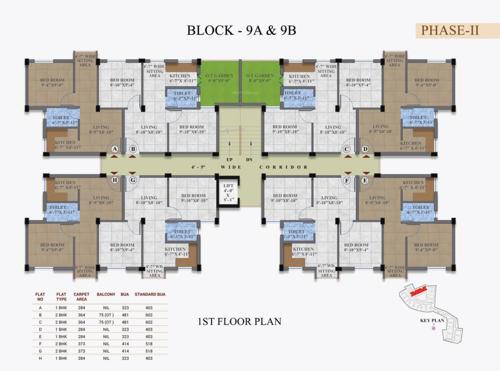  swapno-puron-phase-ll Block 9A And 9B Cluster Plan for 1st Floor