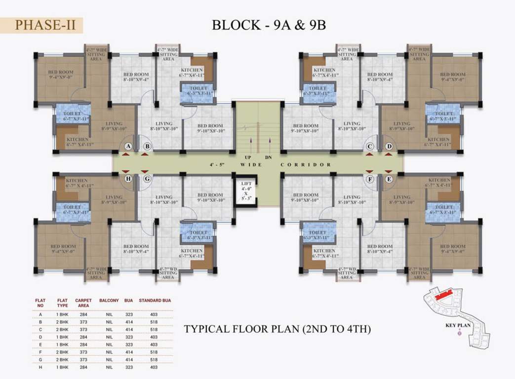  swapno puron phase ll Block 9A And 9B Cluster Plan from 2nd to 4th Floor