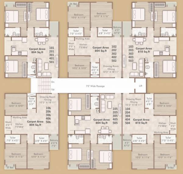  sahaj-residency Tower A Cluster Plan