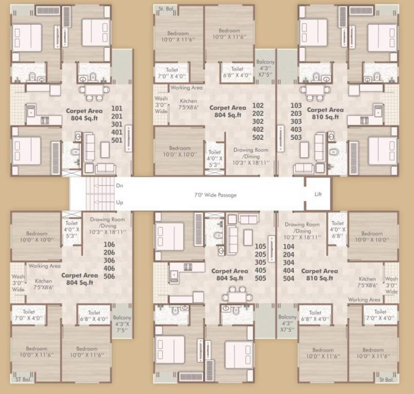  sahaj residency Tower A Cluster Plan