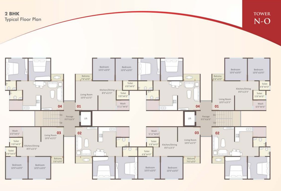 shreeji vandan phase iii Typical Cluster Plan for N And O