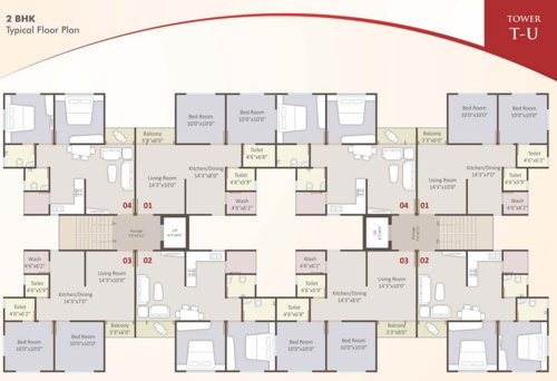  shreeji-vandan-phase-iii Typical Cluster Plan for T And U 