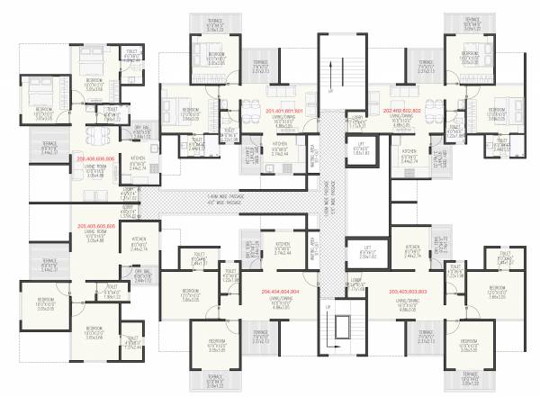  trinity-greens C wing EvenFloor Cluster Plan