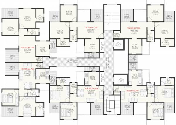  trinity-greens C wing Odd FloorCluster Plan