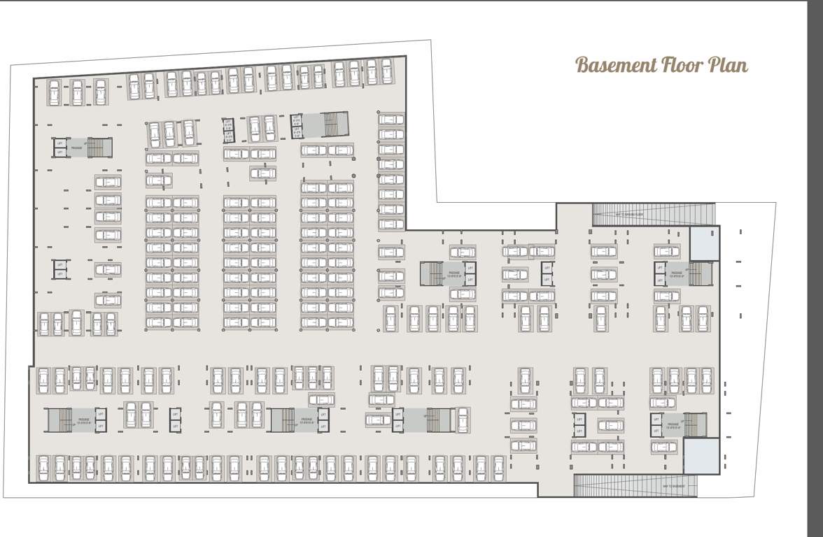 safal iris Tower A, B, C, D, E, F, G, H, I, J, K, L, M Cluster Plan for Basement Floor