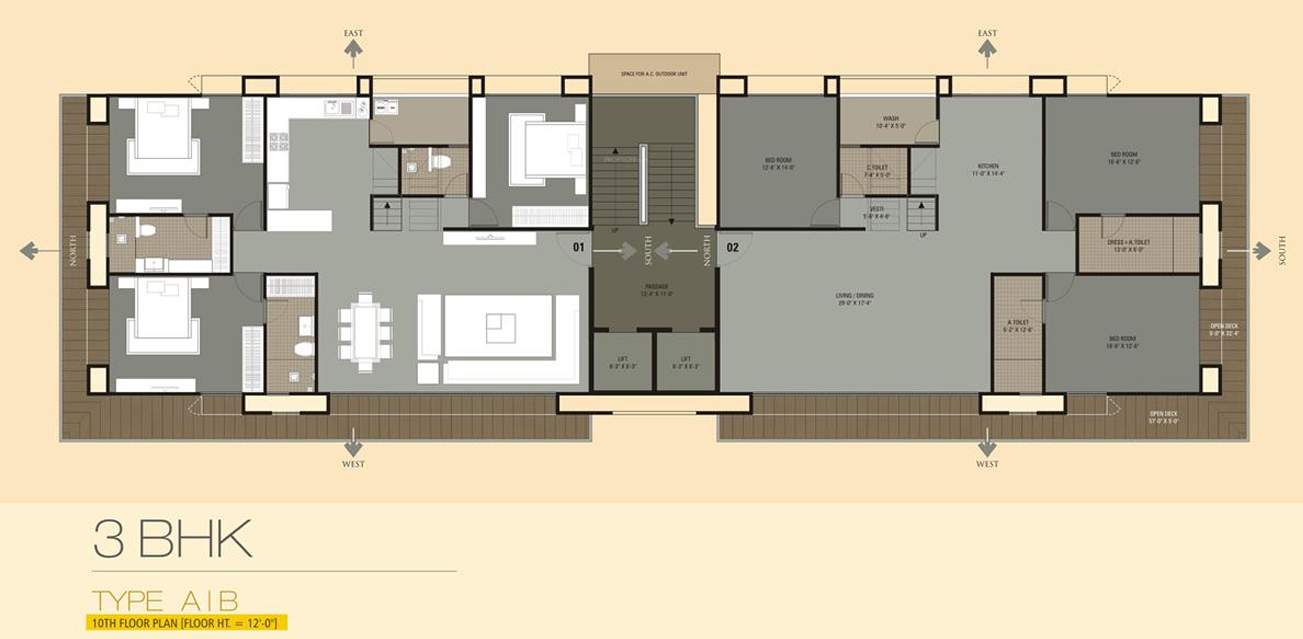 oriana residency Cluster Plan for 10th Floor