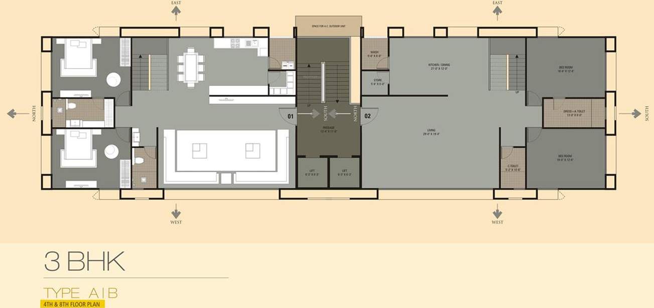 oriana residency Cluster Plan for 4th & 8th Floor