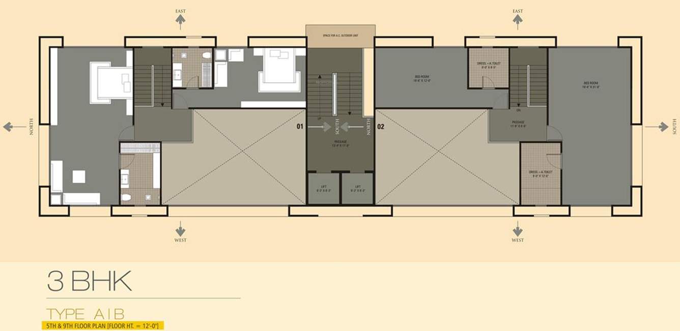 oriana residency Cluster Plan for 5th & 9th Floor