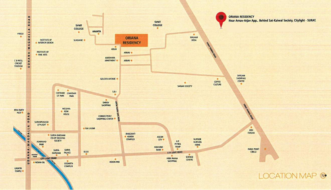 oriana residency Location Plan
