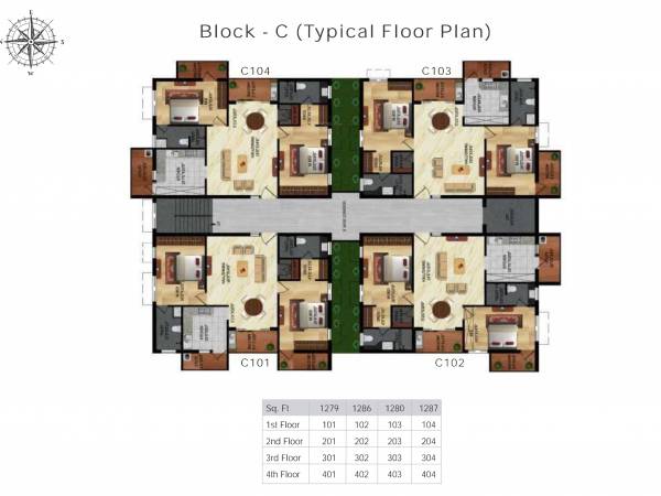 Tower C Cluster Plan nana-nani-homes-phase-5 Tower C Cluster Plan