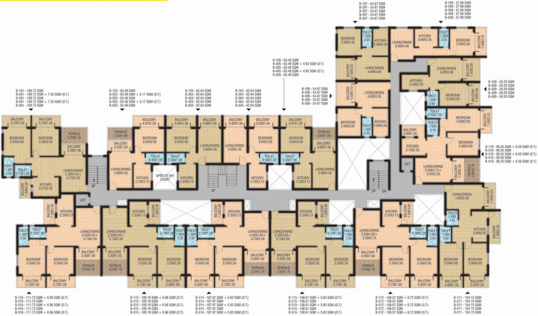  emerald block a Typical Floor Plan Of Building B