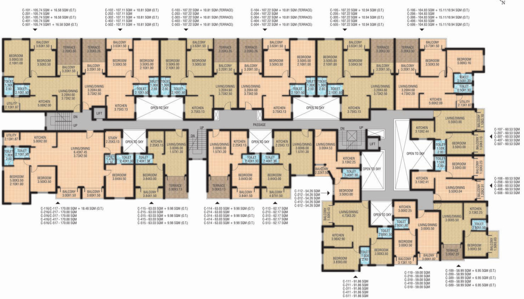 emerald block a Typical Floor Plan Of Building C