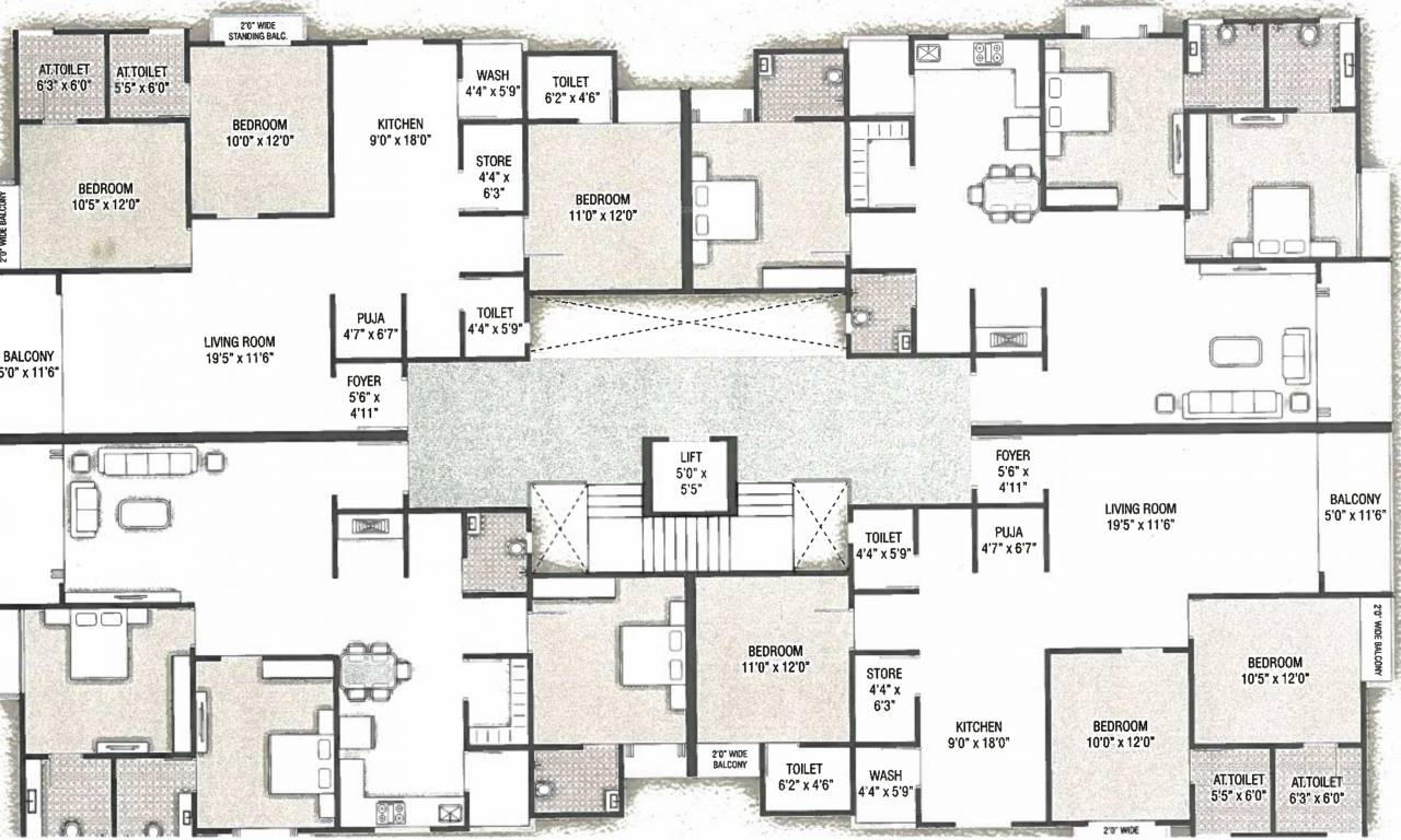 heights Tower A Cluster Plan