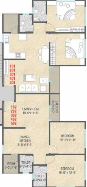  aashray-residency Typical First Floor Plan Of Tower A