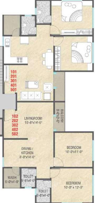  aashray residency Typical First Floor Plan Of Tower A