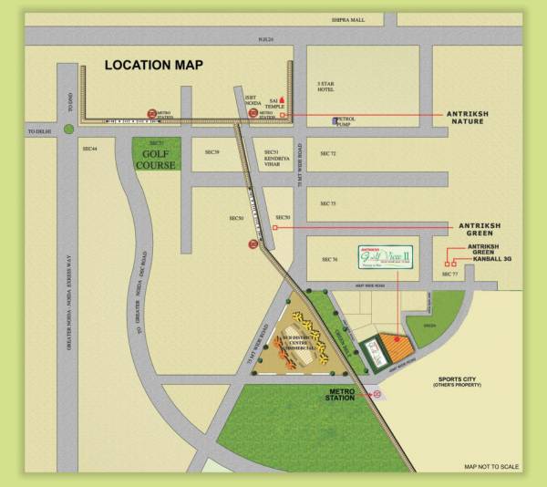  antriksh-golf-view-ii Location Plan