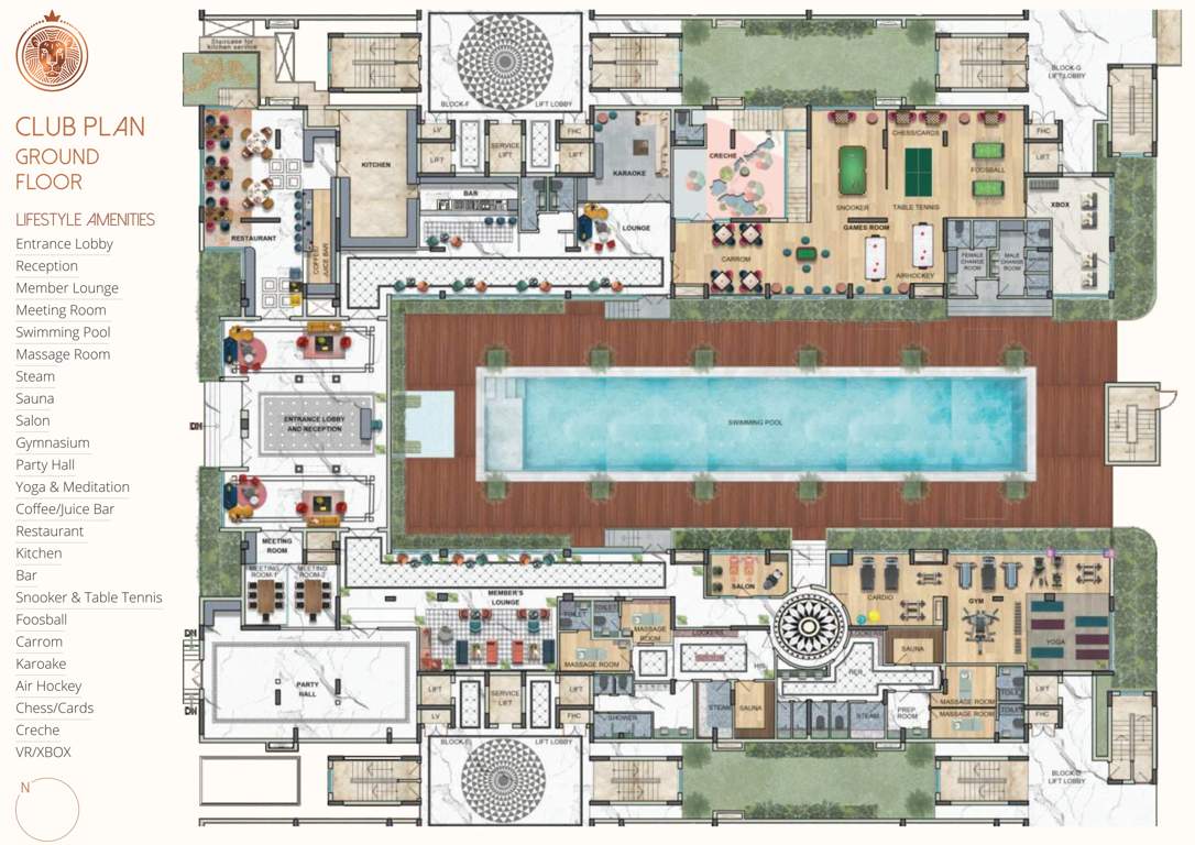  mansion royale Tower 1,2,3,4 And 5 Ground Club Cluster Plan