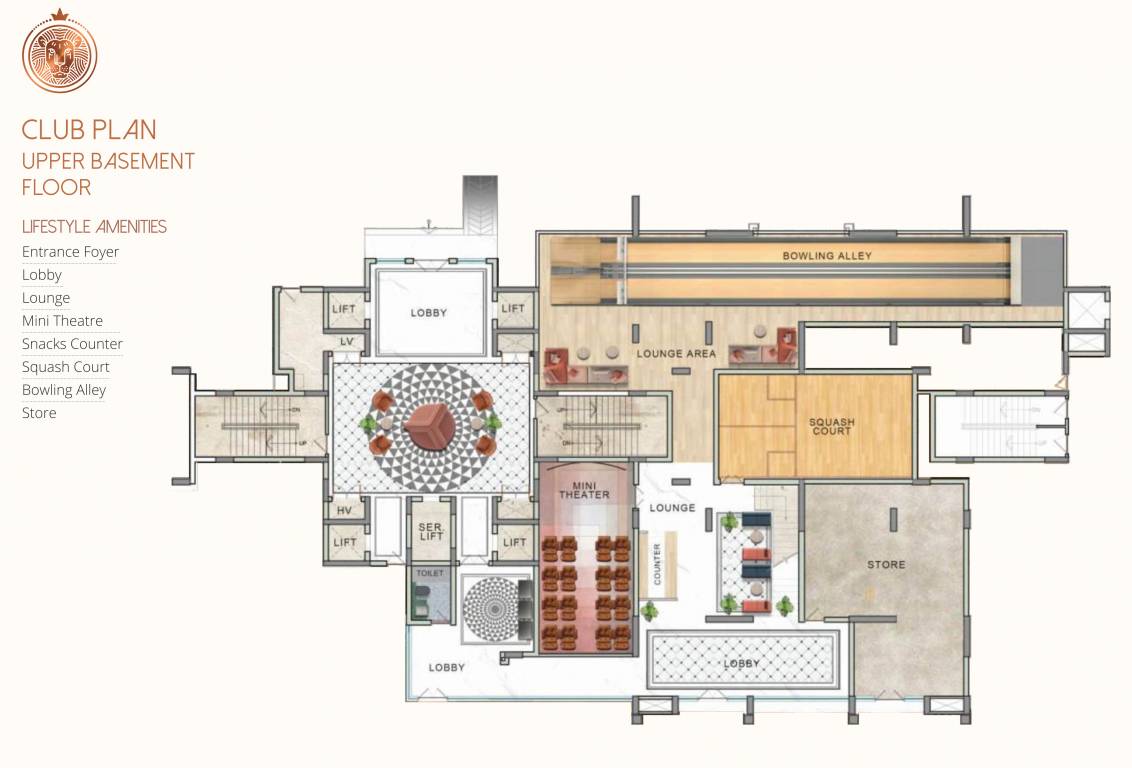  mansion royale Tower 1,2,3,4 And 5 Upper Basement Cluster Plan
