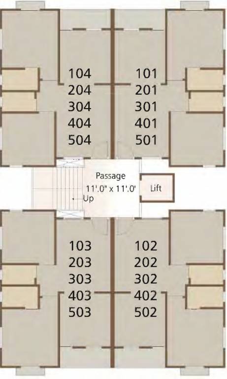  nd residency Typical Floor Plan Of Tower C And E