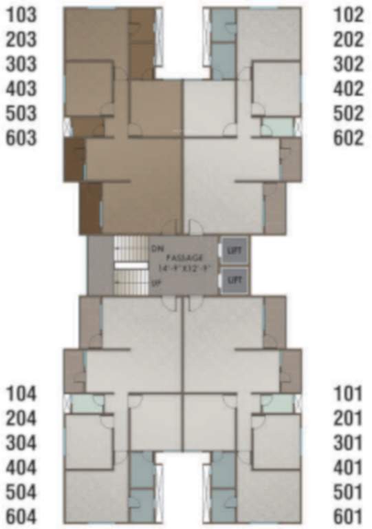  n crest Block A Typical Cluster Plan From 1st to 6th Floor