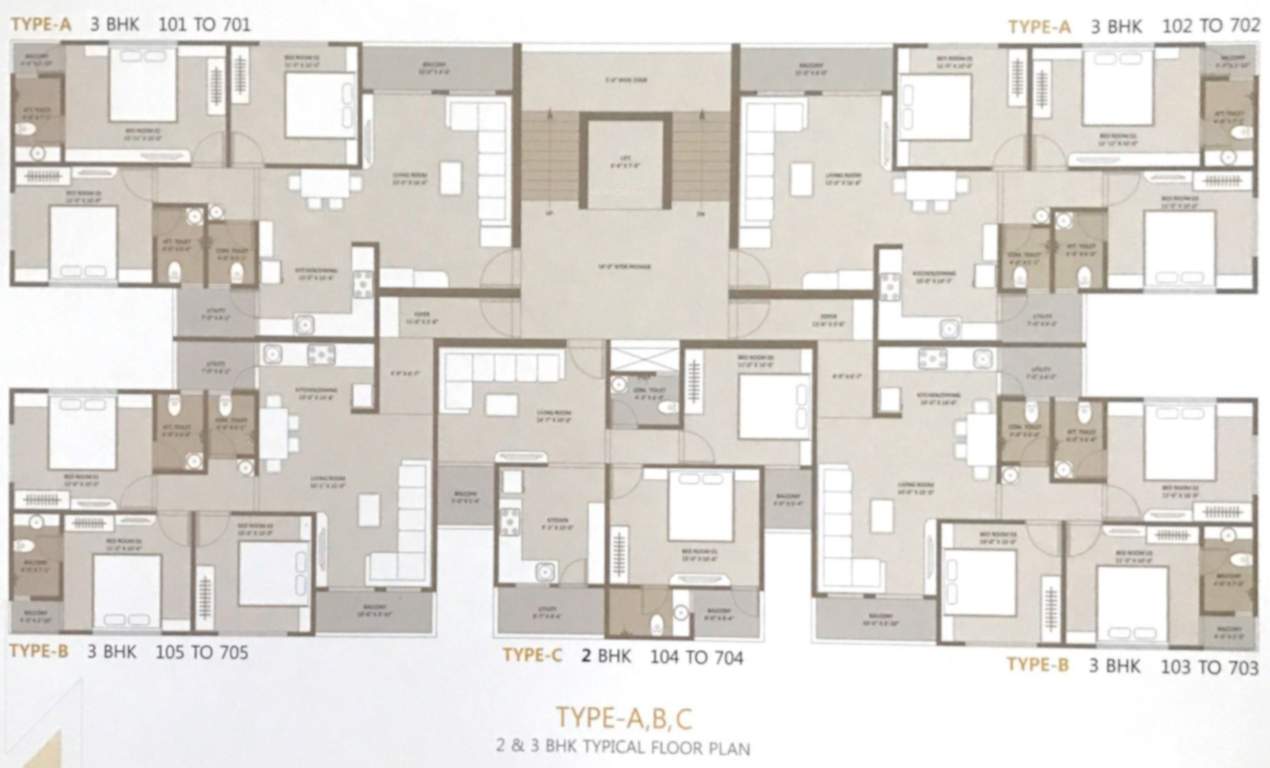  maple vista Block A Typical Cluster Plan From 1st to 7th Floor
