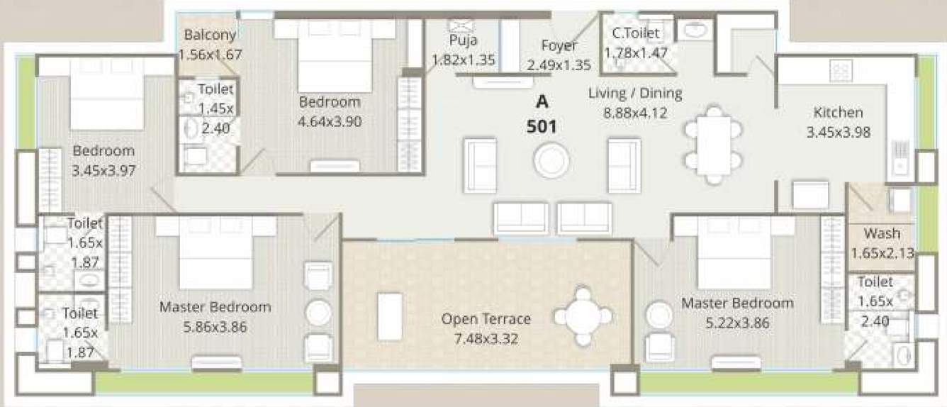 vrajraj flats Tower A (Wing A) 5th Floor