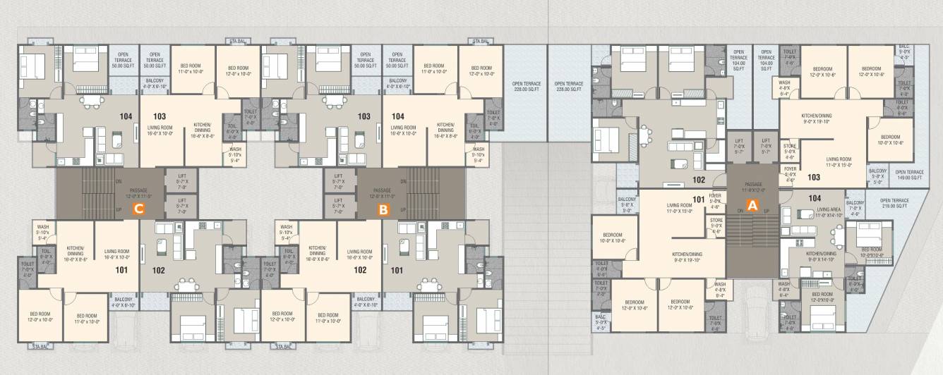  ornate A Cluster Plan