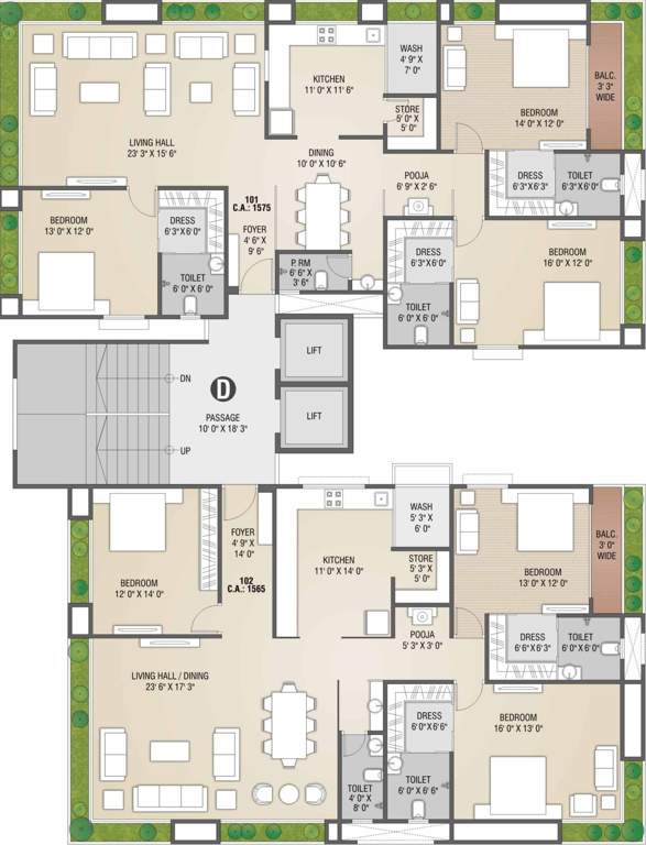  atlanta eliza Block D Cluster Plan from 1st to 13th Floor