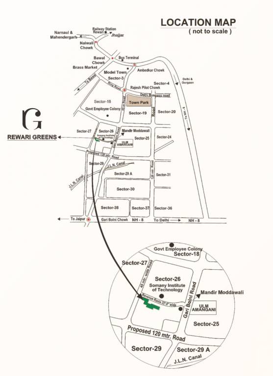 rewari greens Location Plan